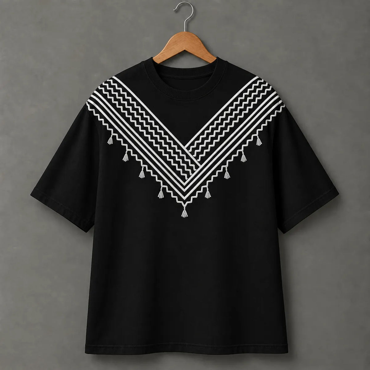 V-Tassel Oversized T-Shirt.