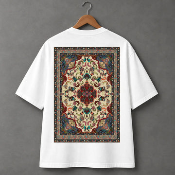 Persian Rug Print on White T-Shirt